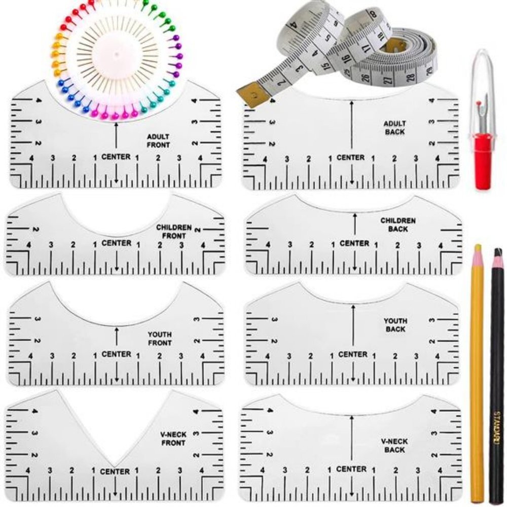 10 Packs Tshirt Ruler Guide Heat Press, Alignment Ruler Guide Tool - Picture 5 of 6